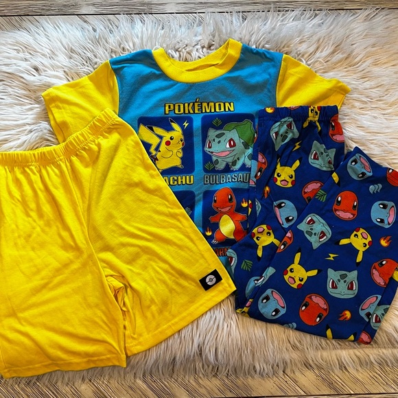 Pokemon Other - 2 Pokemon Kids Pajamas Sets- Blue and Yellow/Black and Yellow